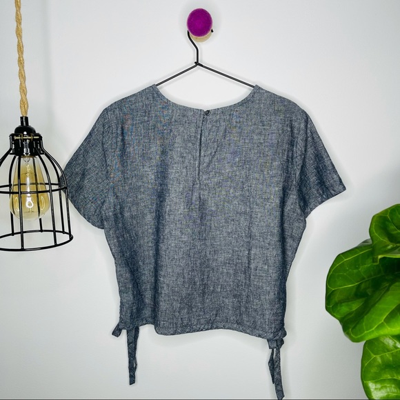 Madewell - Chambray Side-Tie Crop Top M - Picture 3 of 9